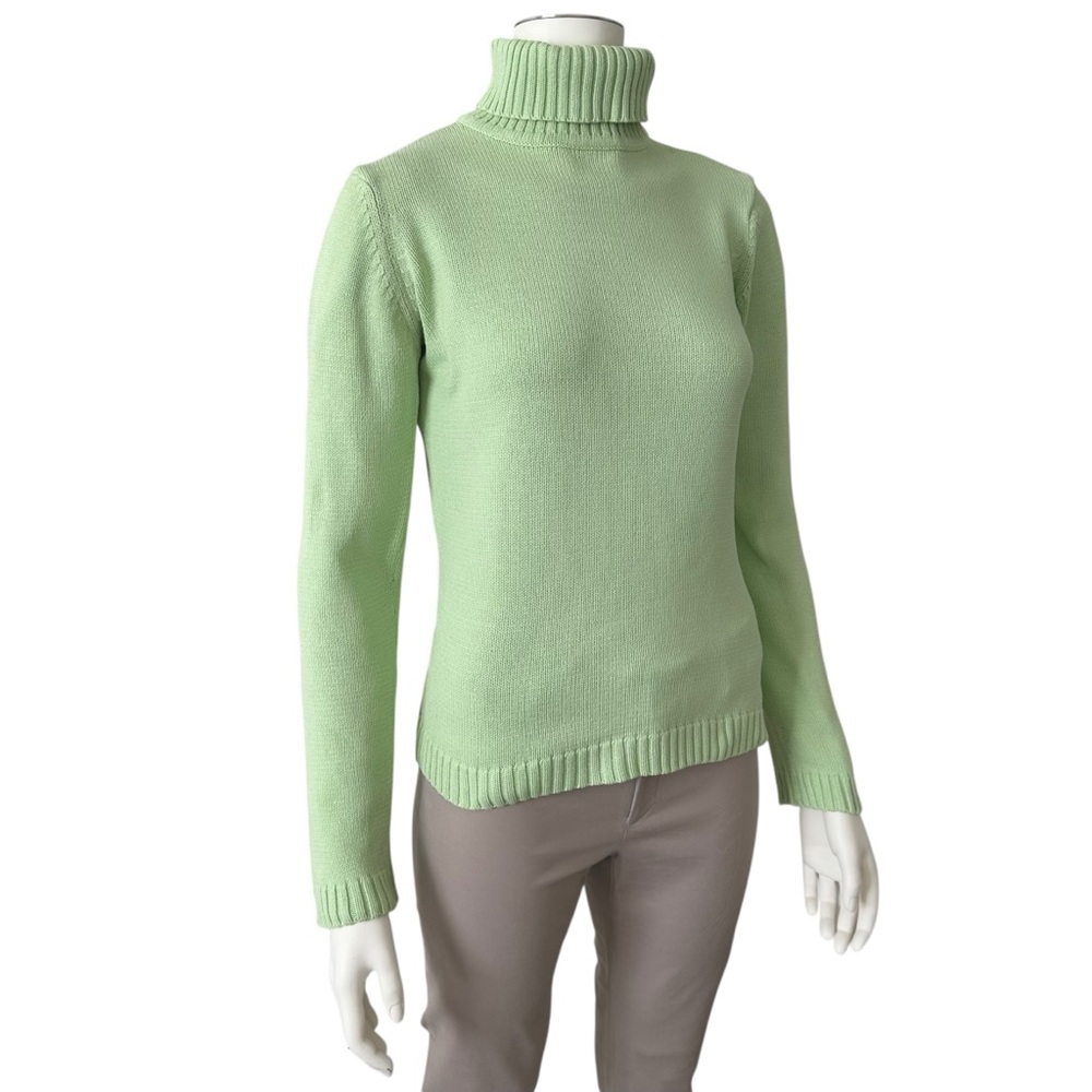 Denver Hayes Cotton Light Green Turtleneck Sweater size M